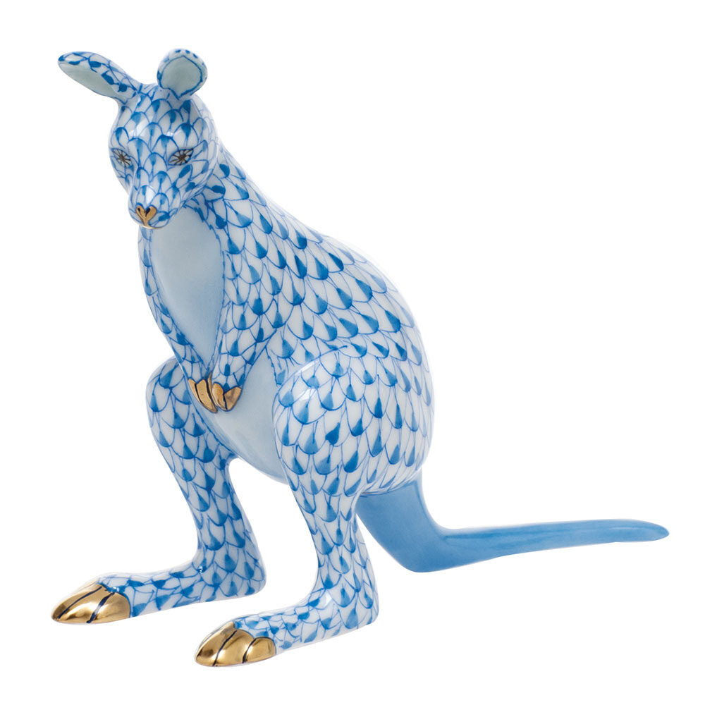 Hand-painted Herend Joey Figurine in fine porcelain, 4.5in L X 4in H, on a white background