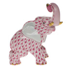 Herend Joyful Elephant Figurine porcelain figurine painted in the Raspberry fishnet pattern