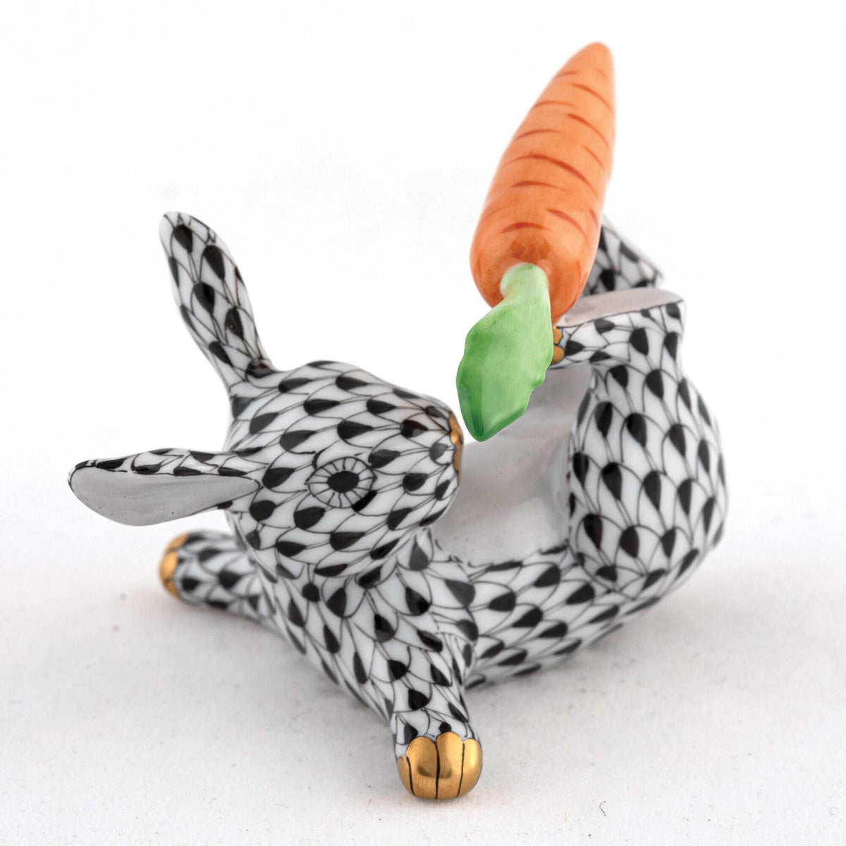 Herend Juggler Bunny Figurine – Black, alternate view