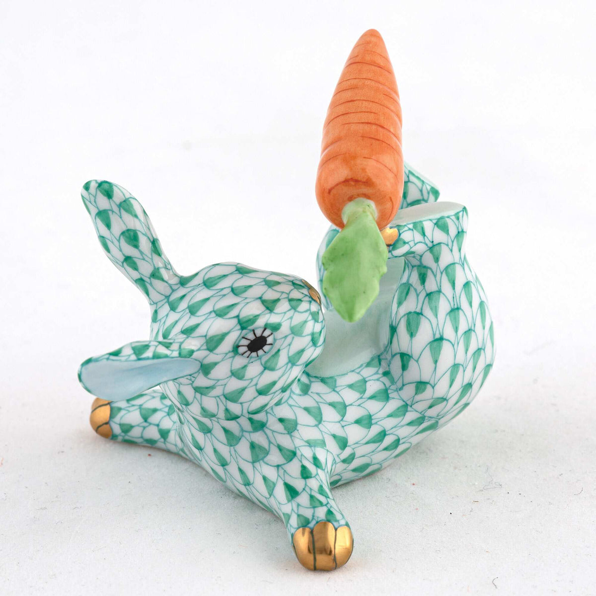 Herend Juggler Bunny Figurine – Green, alternate view