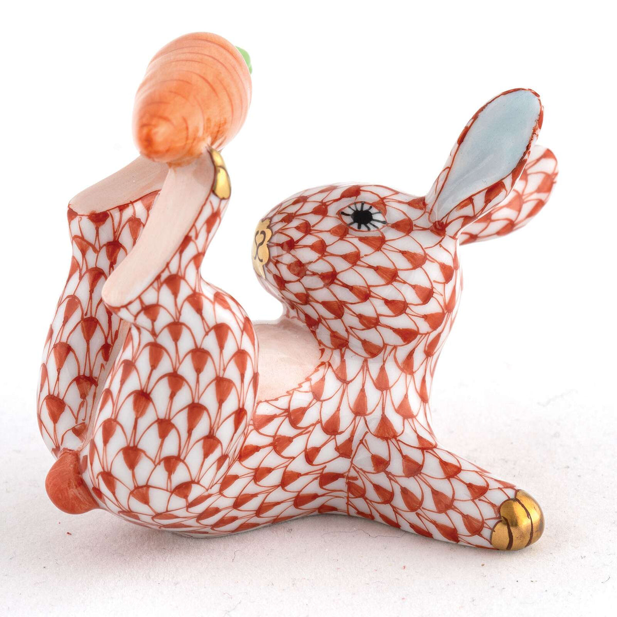 Herend Juggler Bunny Figurine – Rust, alternate view