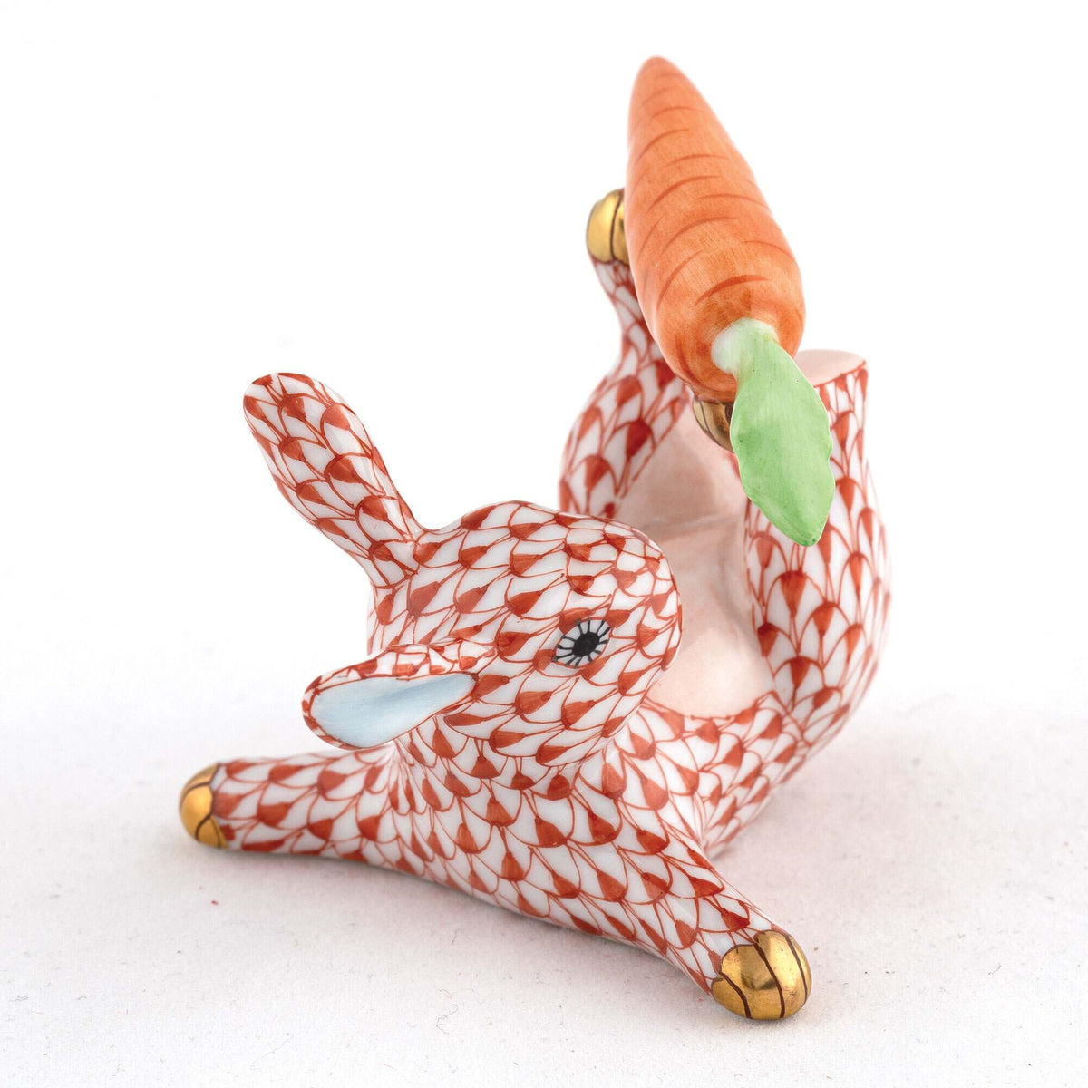 Herend Juggler Bunny Figurine – Rust, alternate view