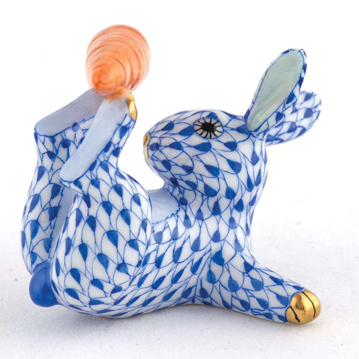 Herend Juggler Bunny Figurine – Sapphire, alternate view