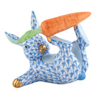 Blue fishnet Juggler Bunny Figurine figurine, hand-painted Herend porcelain with 24k gold accents