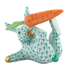 Herend Juggler Bunny Figurine porcelain figurine painted in the Green fishnet pattern