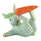 Herend Juggler Bunny Figurine porcelain figurine painted in the Key Lime fishnet pattern