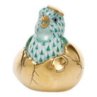 Green fishnet Just Hatched Figurine figurine, hand-painted Herend porcelain with 24k gold accents
