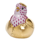 Raspberry fishnet Just Hatched Figurine figurine, hand-painted Herend porcelain with 24k gold accents