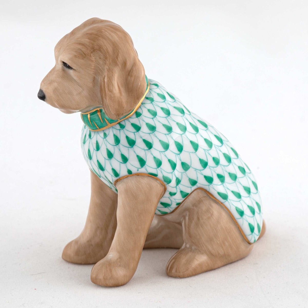 Herend Labradoodle Figurine – Green, alternate view