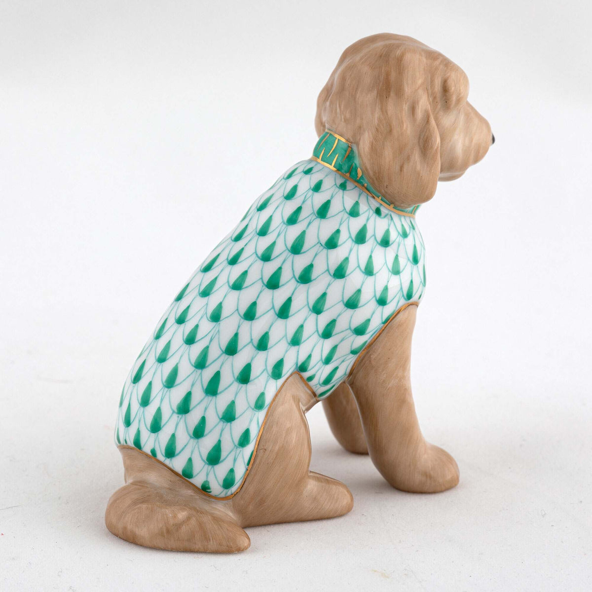 Herend Labradoodle Figurine – Green, alternate view