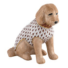 Herend Labradoodle Figurine porcelain figurine painted in the Chocolate fishnet pattern