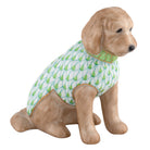 Key Lime fishnet Labradoodle Figurine figurine, hand-painted Herend porcelain with 24k gold accents
