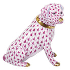 Herend Labrador Retriever Black in Raspberry - Hand-Painted Porcelain Figurine