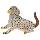 Labrador with Ball Figurine in hand-painted Chocolate porcelain by Herend of Hungary