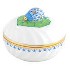 Herend Ladybug Box porcelain figurine painted in the Blue fishnet pattern