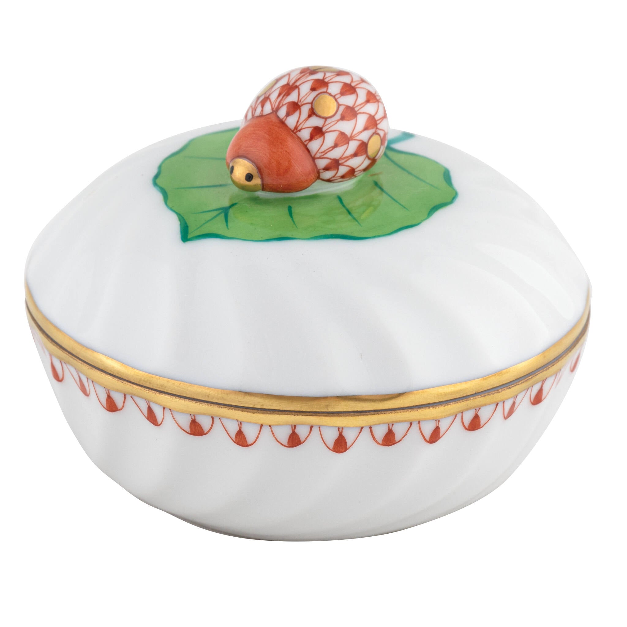 Ladybug Box in hand-painted Rust porcelain by Herend of Hungary
