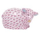 Herend Lamb Figurine porcelain figurine painted in the Raspberry fishnet pattern