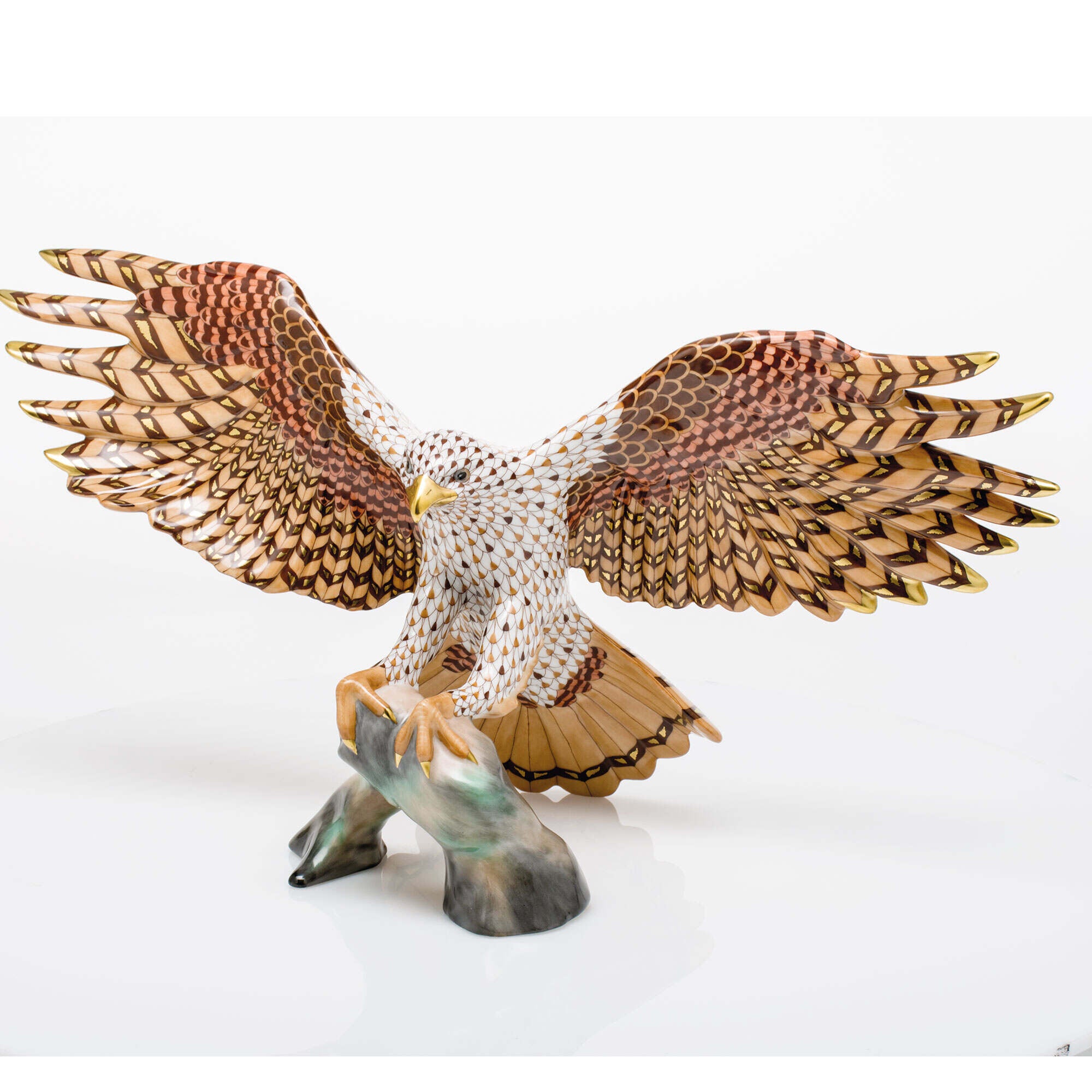 Herend Landing Hawk Figurine — additional view