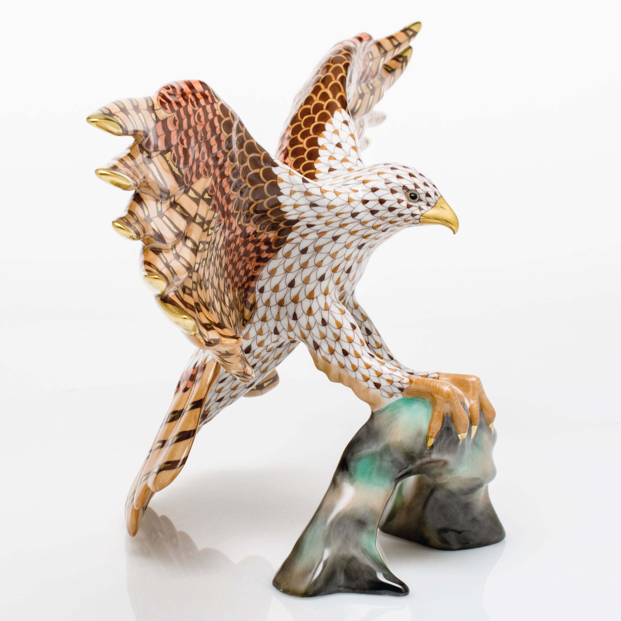 Herend Landing Hawk Figurine — additional view