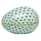 Green fishnet Large Egg Figurine figurine, hand-painted Herend porcelain with 24k gold accents