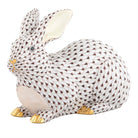 Large Lying Bunny Figurine in hand-painted Chocolate porcelain by Herend of Hungary