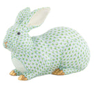 Herend Large Lying Bunny Figurine porcelain figurine painted in the Key Lime fishnet pattern