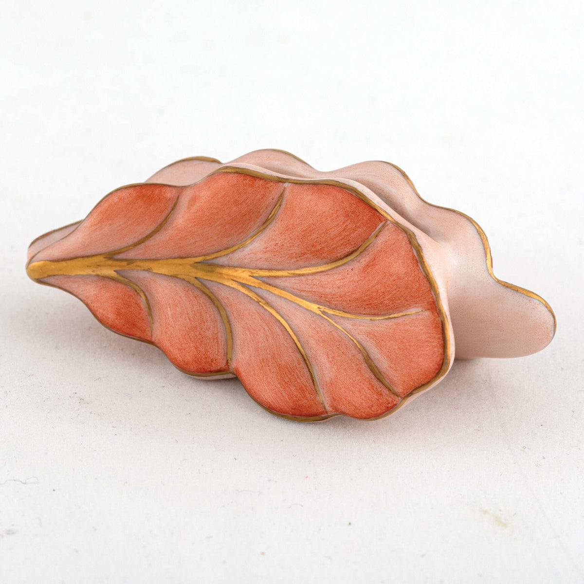 Herend Leaf Place Card Holder – Rust, alternate view