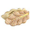Leaf Place Card Holder in hand-painted Butterscotch porcelain by Herend of Hungary