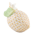 Hand-painted Herend Lemon with Blossom Figurine in fine porcelain, 2.25in L X 1.5in W X 2in H, on a white background