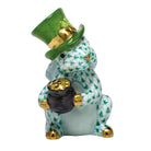 Herend Leprechaun Bunny Figurine porcelain figurine painted in the Green fishnet pattern