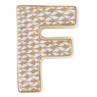 Herend Letter F in Gold - Hand-painted Hungarian porcelain figurine by Herend. Paris Tableware.