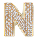 Herend Letter N in Gold - Hand-painted Hungarian porcelain figurine by Herend. Paris Tableware.