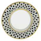 Hand-painted Herend Letter O Figurine in Black fishnet porcelain on a white background