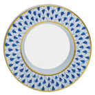 Hand-painted Herend Letter O Figurine in Sapphire fishnet porcelain on a white background