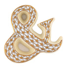 Hand-painted Herend Letter & Figurine in fine porcelain, 2.25in L X 2.25in W X 0.5in H, on a white background