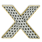 Letter X Figurine in hand-painted Black porcelain by Herend of Hungary
