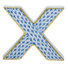 Herend Letter X Figurine porcelain figurine painted in the Blue fishnet pattern