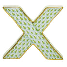 Herend Letter X Figurine porcelain figurine painted in the Key Lime fishnet pattern