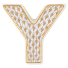 Herend Letter Y in Gold - Hand-painted Hungarian porcelain figurine by Herend. Paris Tableware.