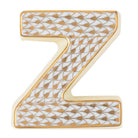 Hand-painted Herend Letter Z Figurine in fine porcelain, 2.25in L X 2.25in W X 0.5in H, on a white background
