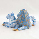 Herend Lion and Lioness Figurine – Blue, alternate view