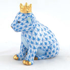 Herend Lion Cub with Crown Figurine – Blue, alternate view