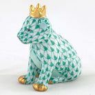 Herend Lion Cub with Crown Figurine – Green, alternate view