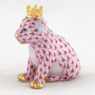 Herend Lion Cub with Crown Figurine – Raspberry, alternate view