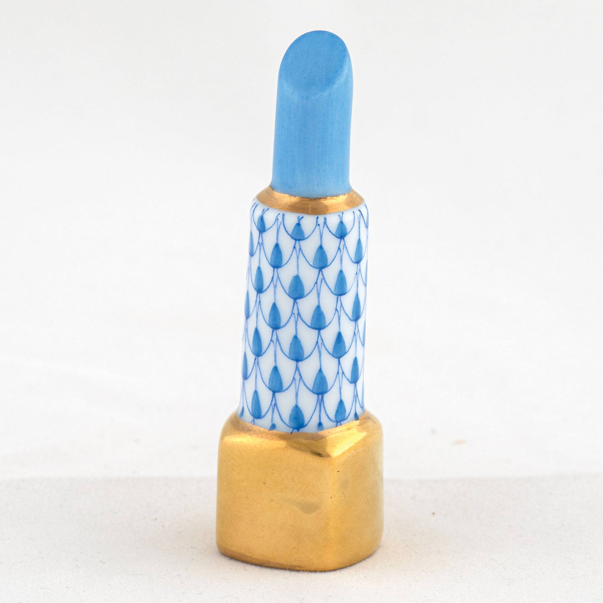 Herend Lipstick Figurine – Blue, alternate view