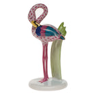 Hand-painted Herend Little Flamingo Figurine in fine porcelain, 4in H, on a white background