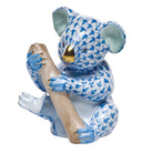 Herend Little Koala Figurine porcelain figurine painted in the Blue fishnet pattern