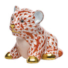 Rust fishnet Little Tiger Cub Figurine figurine, hand-painted Herend porcelain with 24k gold accents