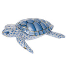Blue fishnet Loggerhead Turtle Figurine figurine, hand-painted Herend porcelain with 24k gold accents