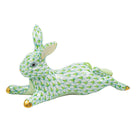 Herend Lounging Bunny Figurine porcelain figurine painted in the Key Lime fishnet pattern